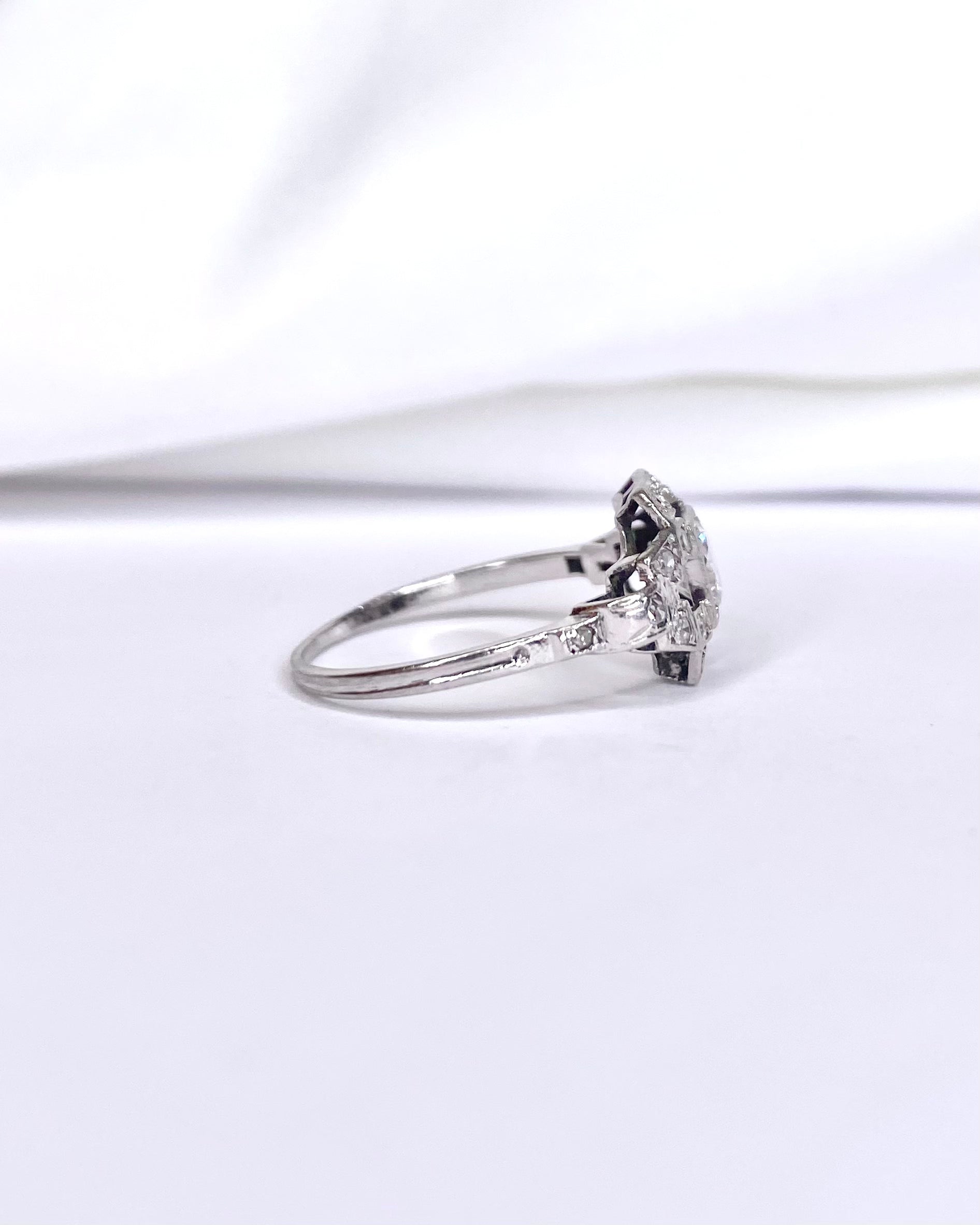 Bague Art Déco Diamants 0.47 carat "Eliane" - Elliade Paris