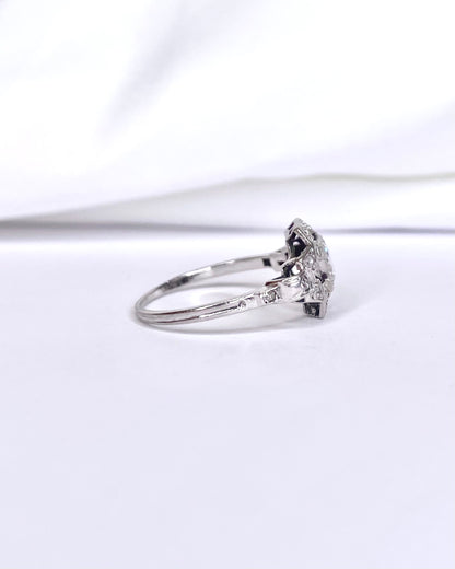 Bague Art Déco Diamants 0.47 carat "Eliane" - Elliade Paris