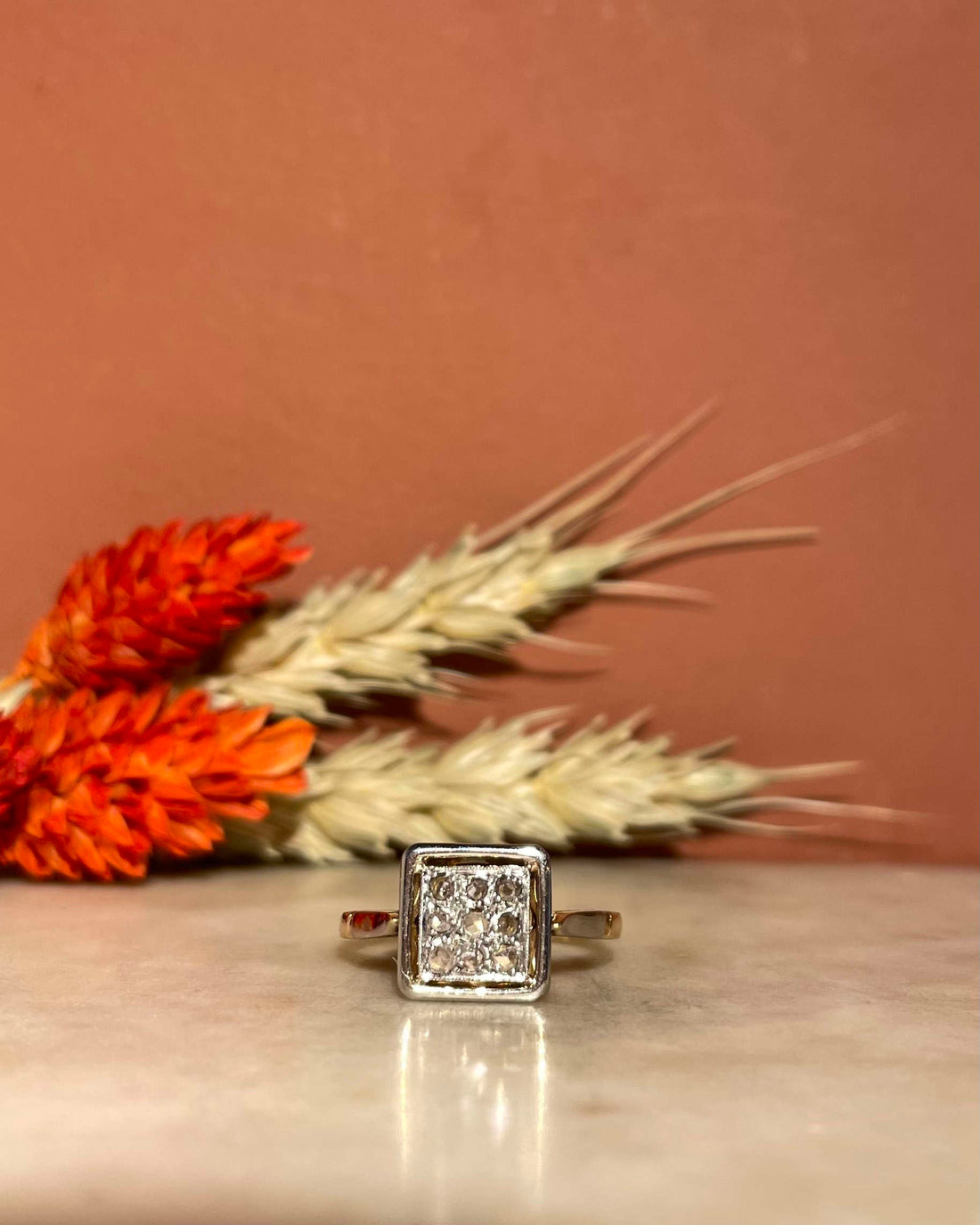 Bague Vintage Art-Déco 9 Diamants &quot;Céline&quot;