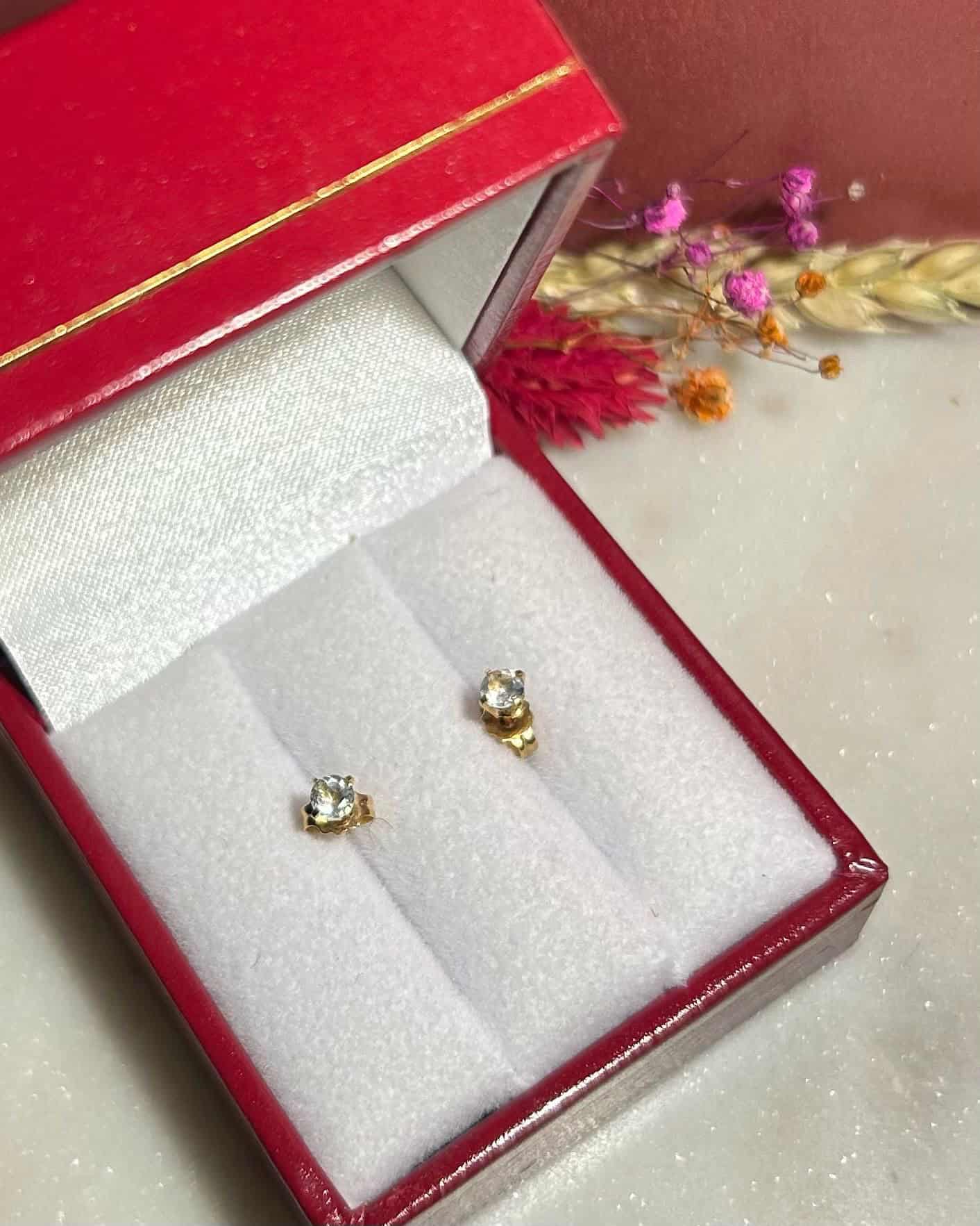 Puces Vintage Aigue-Marine &quot;Hélèna&quot;