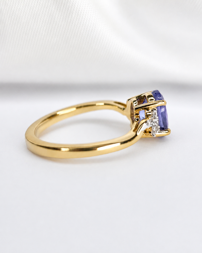 "Awa" Tanzanite Trilogy Ring, 1.28 carats &amp; Diamonds