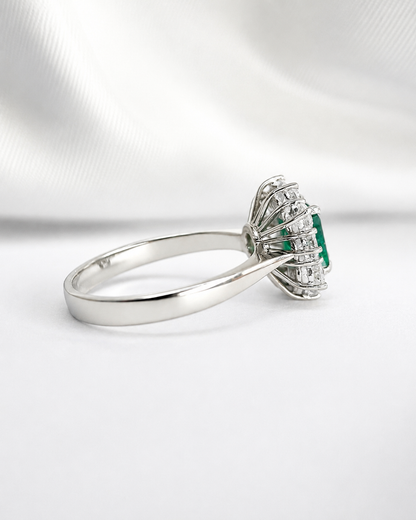 Célia Marguerite Emerald Ring 0.80 carat &amp; Diamonds 0.60 carat