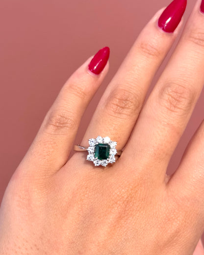Célia Marguerite Emerald Ring 0.80 carat &amp; Diamonds 0.60 carat