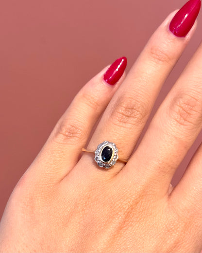 “Tara” 0.70-carat Sapphire &amp; Diamond Daisy Ring