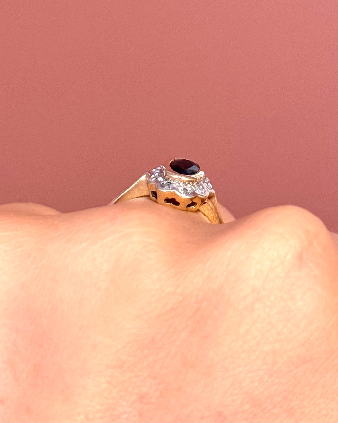 “Tara” 0.70-carat Sapphire &amp; Diamond Daisy Ring