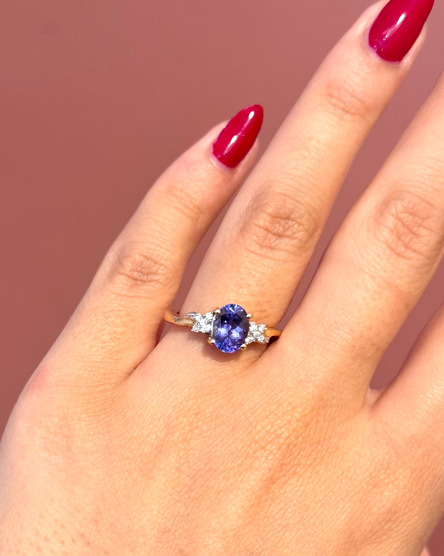"Awa" Tanzanite Trilogy Ring, 1.28 carats &amp; Diamonds
