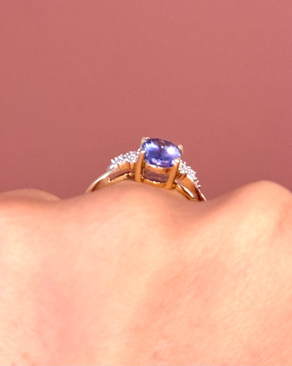 "Awa" Tanzanite Trilogy Ring, 1.28 carats &amp; Diamonds