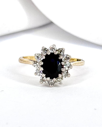 Marguerite Sapphire 1 Carat &amp; Diamonds 0.48 Carat "Sofia" Ring