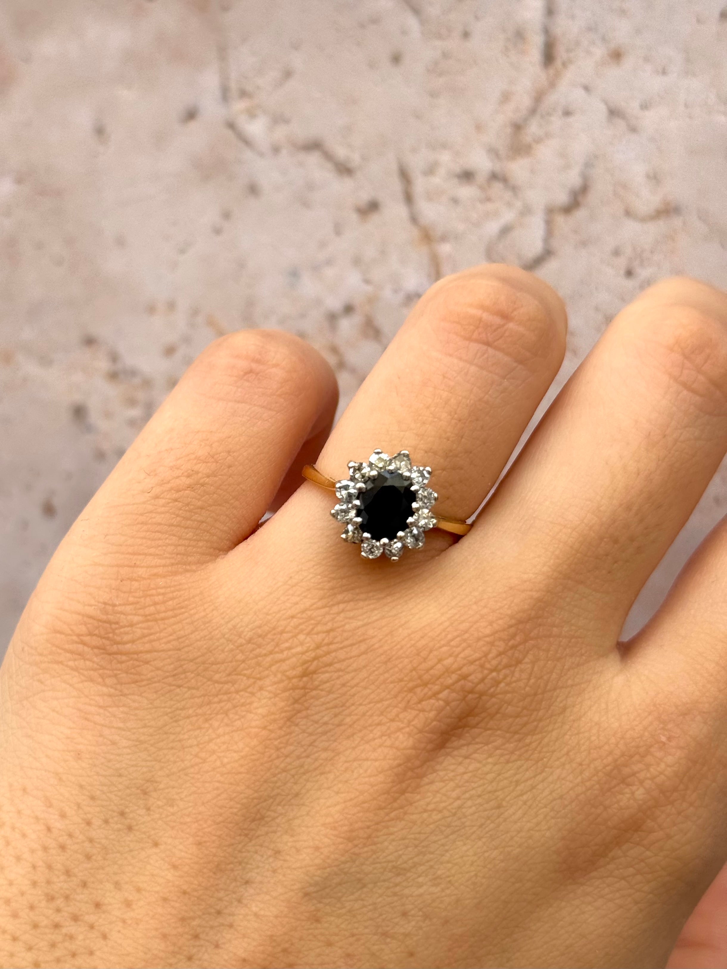 Marguerite Sapphire 1 Carat &amp; Diamonds 0.48 Carat "Sofia" Ring