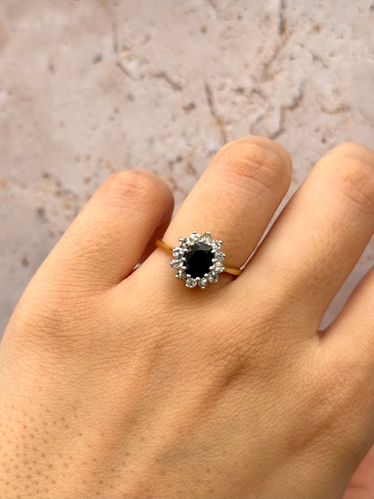 Marguerite Sapphire 1 Carat &amp; Diamonds 0.48 Carat "Sofia" Ring