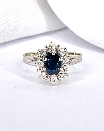 Anillo Marguerite Zafiro 0,80 quilates y diamantes “Belvira”