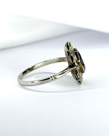 Bague Art-Déco Saphir 1.65 carat &amp; Diamants 0.30 carat "Ophélie"