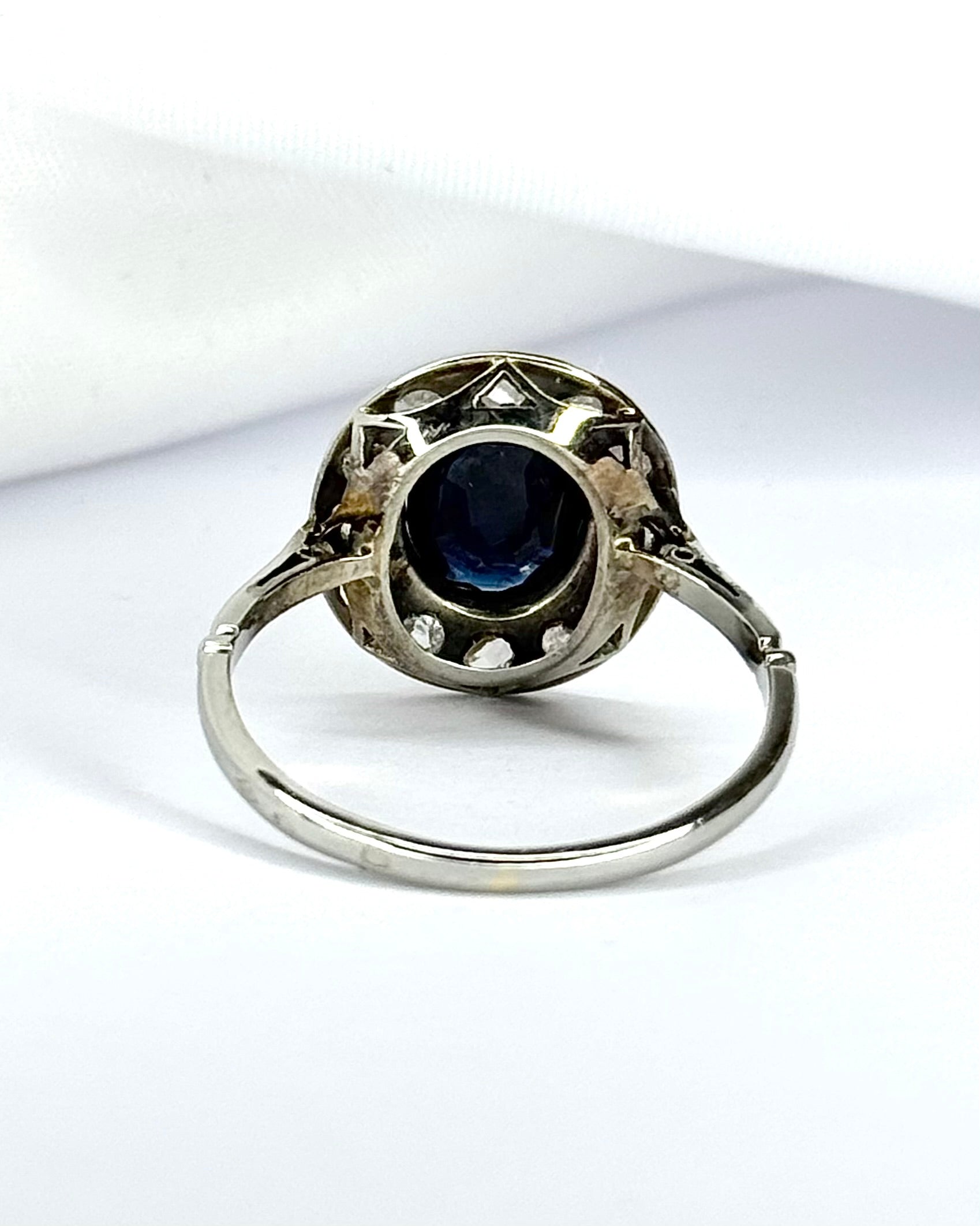 Bague Art-Déco Saphir 1.65 carat &amp; Diamants 0.30 carat "Ophélie"