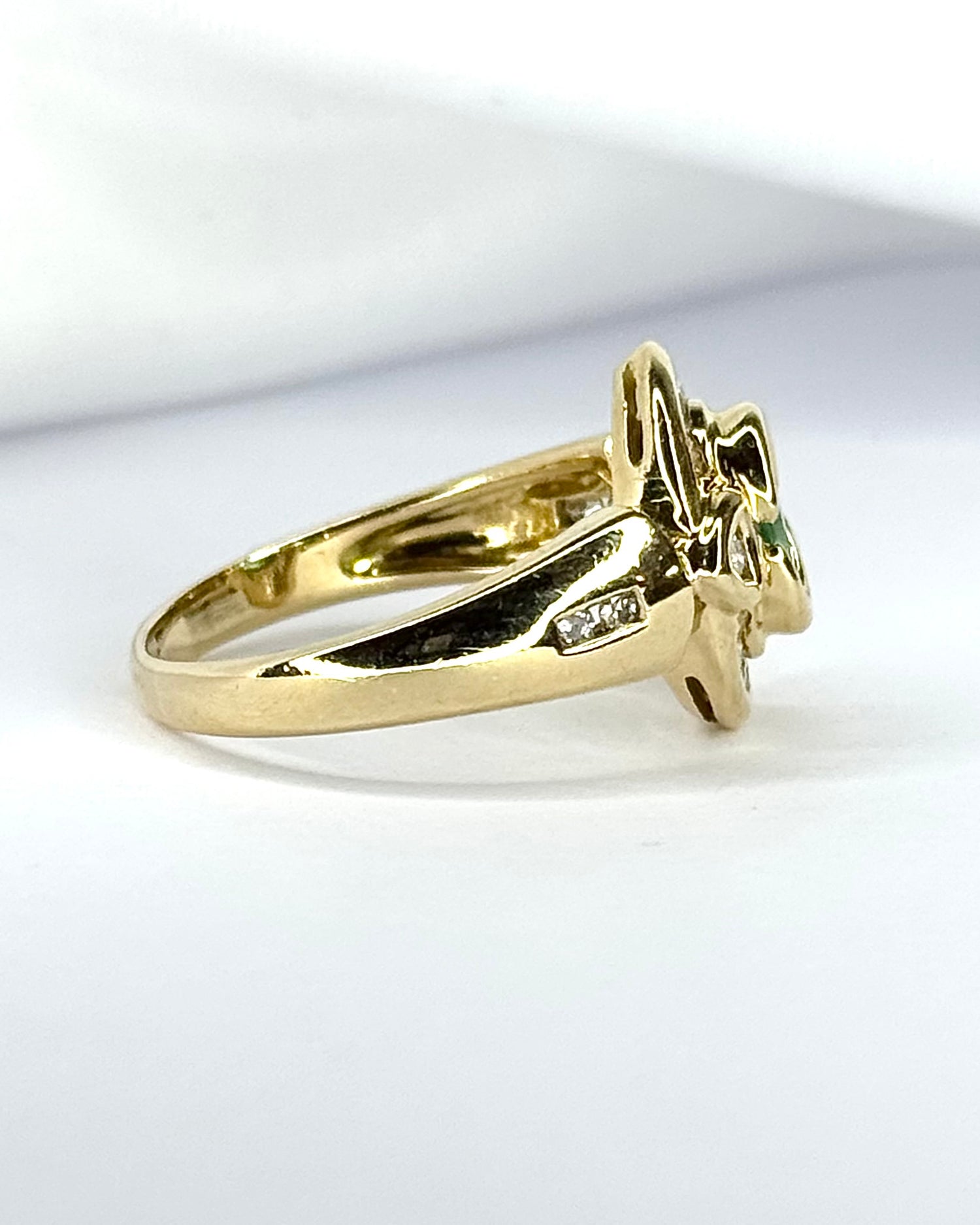 Bague Style Art-Déco Émeraude 0.55 carat &amp; Diamants 0.32 carat 5,32g  "Justine"