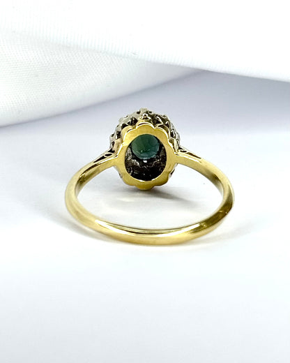 Bague Marguerite Saphir 0.65 carat &amp; Diamants "Sabrina"