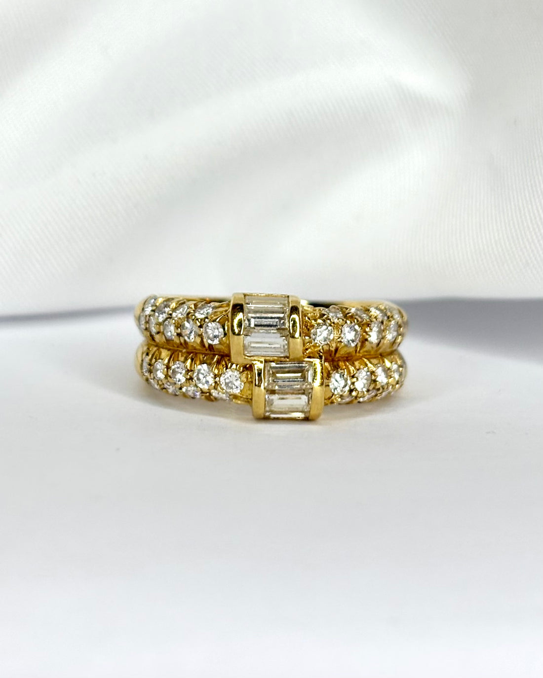 Bague Jonc Diamants Baguette &amp; Ronds 1.26 carat "Tomy"