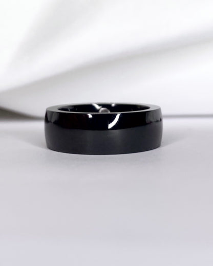 Bague Jonc Céramique &amp; Diamants 6.16 g "Kamila"