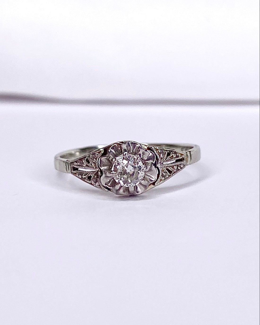 Bague Art-Déco Diamants 0.21 carat "Guillia"