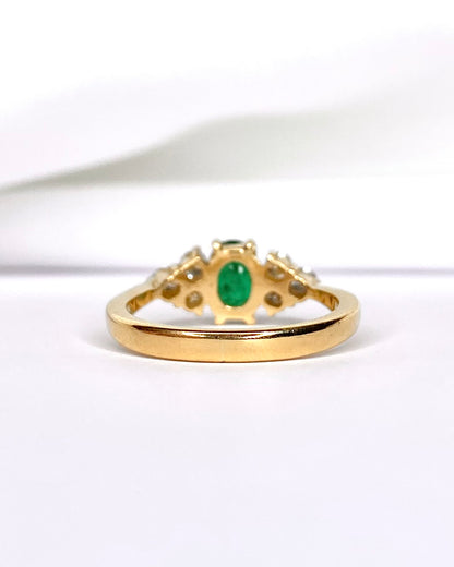 Emerald Trilogy Ring 0.60 Carat &amp; Diamonds "Sophie"