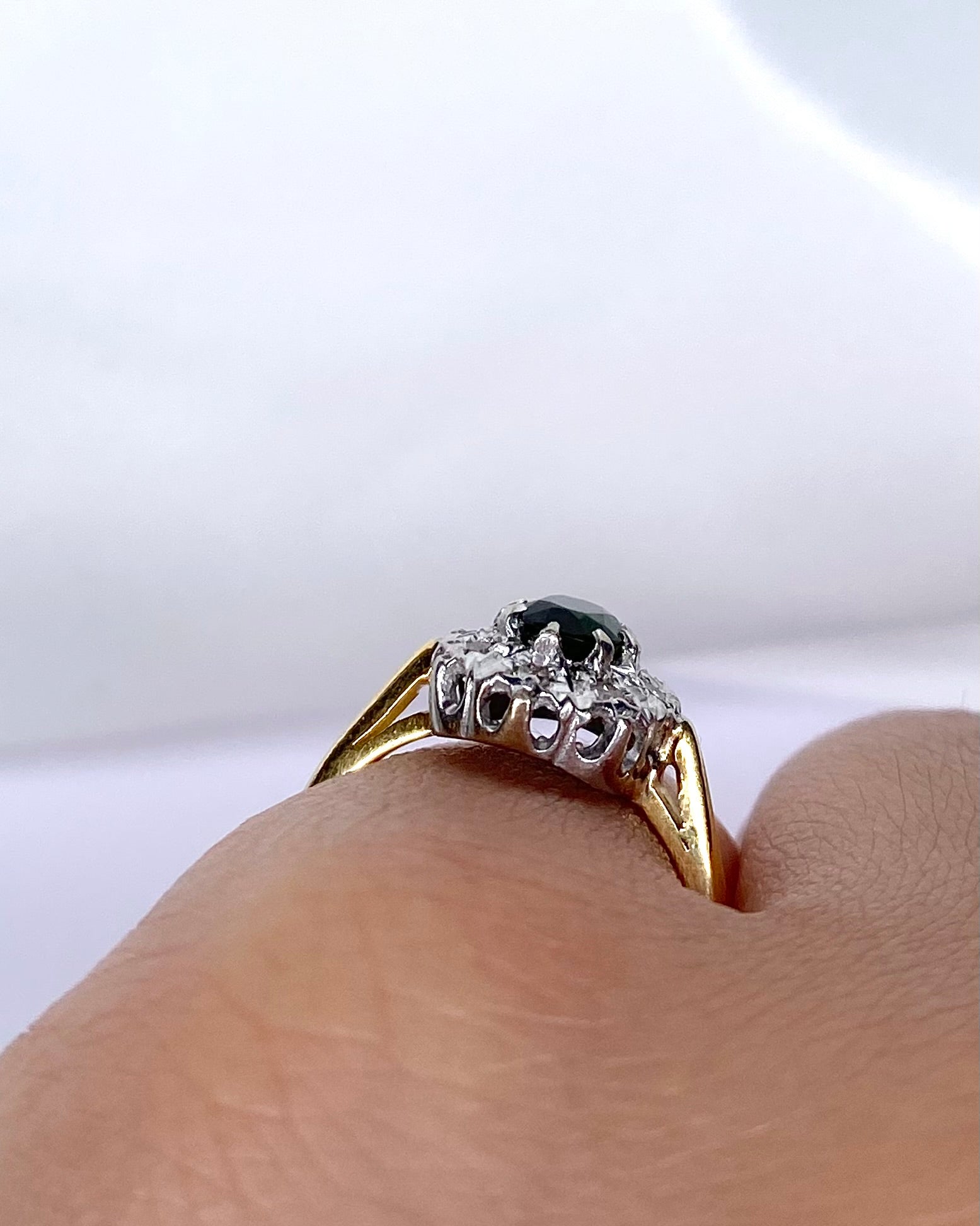 Bague Marguerite Tourmaline 0.60 carat &amp; Diamants "Charlotte" - Elliade Paris