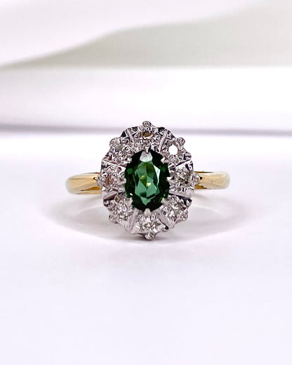 Bague Marguerite Tourmaline 0.60 carat &amp; Diamants "Charlotte" - Elliade Paris