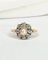 Bague Marguerite Perle & Diamants Taille Ancienne 0.48 carat "Manna" - Elliade Paris
