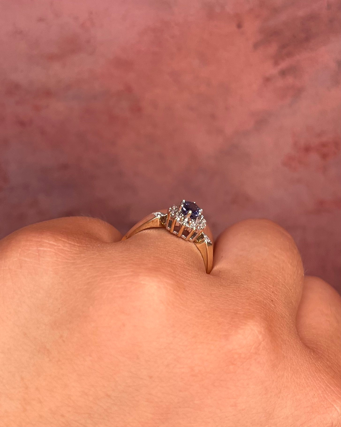 Bague Marguerite Saphir 0.55 carat &amp; Diamants "Marion"