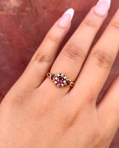 Bague Trilogie Tourmalines 0.71 carat &amp; Diamants "Maéva"