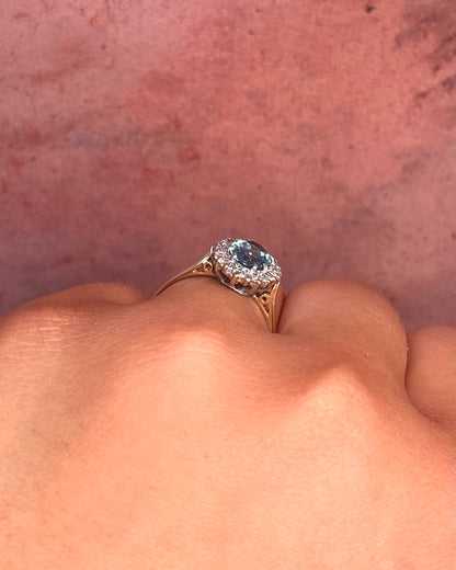 Bague Marguerite Topaze 1.15 carat &amp; Diamants 0.20 carat "Lucie"