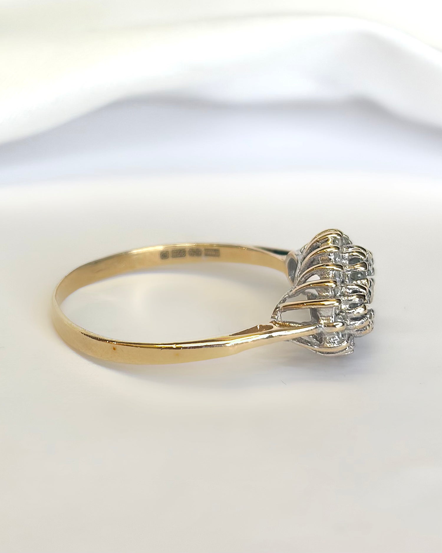 "Flower Ring with 0.48 Carat Topazes &amp; 0.30 Carat Diamonds &
