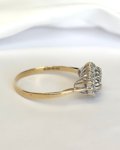 "Flower Ring with 0.48 Carat Topazes &amp; 0.30 Carat Diamonds &