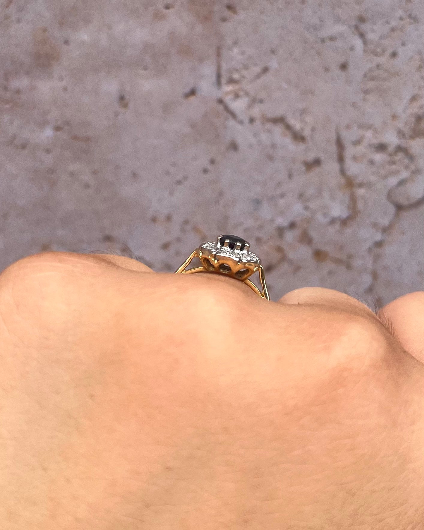 Bague Marguerite Saphir 0.30 carat &amp; Diamants "Tiphaine"