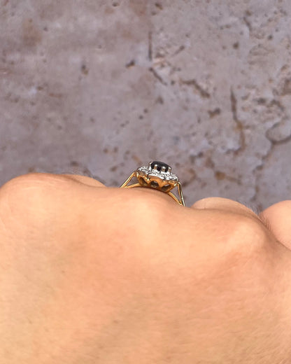 Bague Marguerite Saphir 0.30 carat &amp; Diamants "Tiphaine"