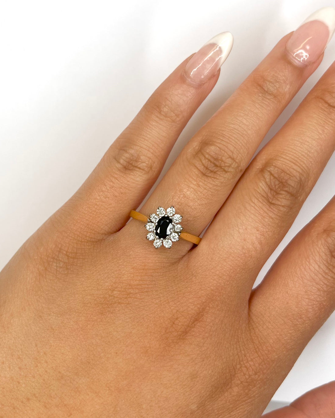 Bague marguerite saphir diamants "Maryline" - Elliade Paris