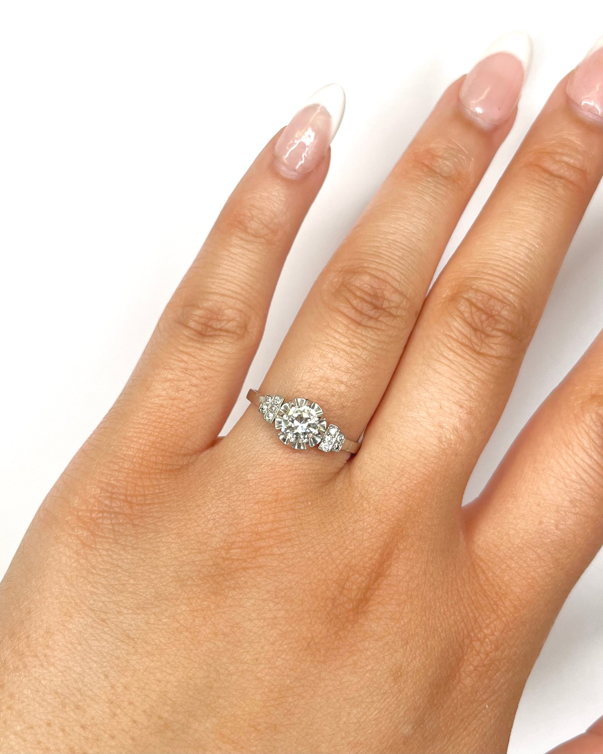 Bague Art-Déco Diamants 0.60 carat "Laurie" - Elliade Paris