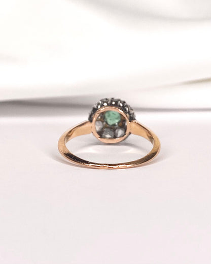 Bague Marguerite Émeraude &amp; Diamants "Eglantine"