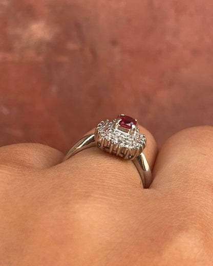 Marguerite Ring Mozambican Ruby 0.43 carat &amp; Diamonds 0.43 carat "Monica"