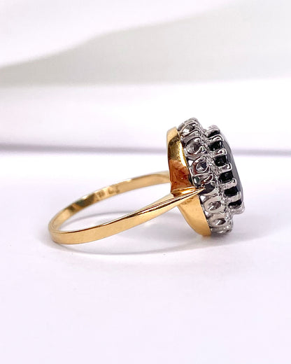 Bague Marguerite Saphir 3.84 carats et Diamants "Wendy" - Lyon - Elliade Paris