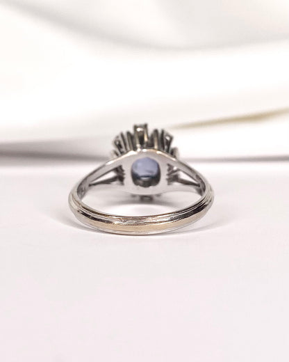 Bague Marguerite Saphir 1.50 carat &amp; Diamants 0.48 carat "Léonille"