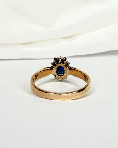 Bague marguerite saphir et diamants "Gisèle"* - Lyon - Elliade Paris