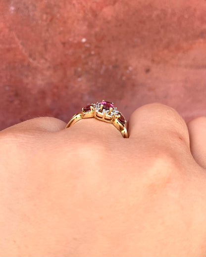 Bague Trilogie Tourmalines 0.71 carat &amp; Diamants "Maéva"