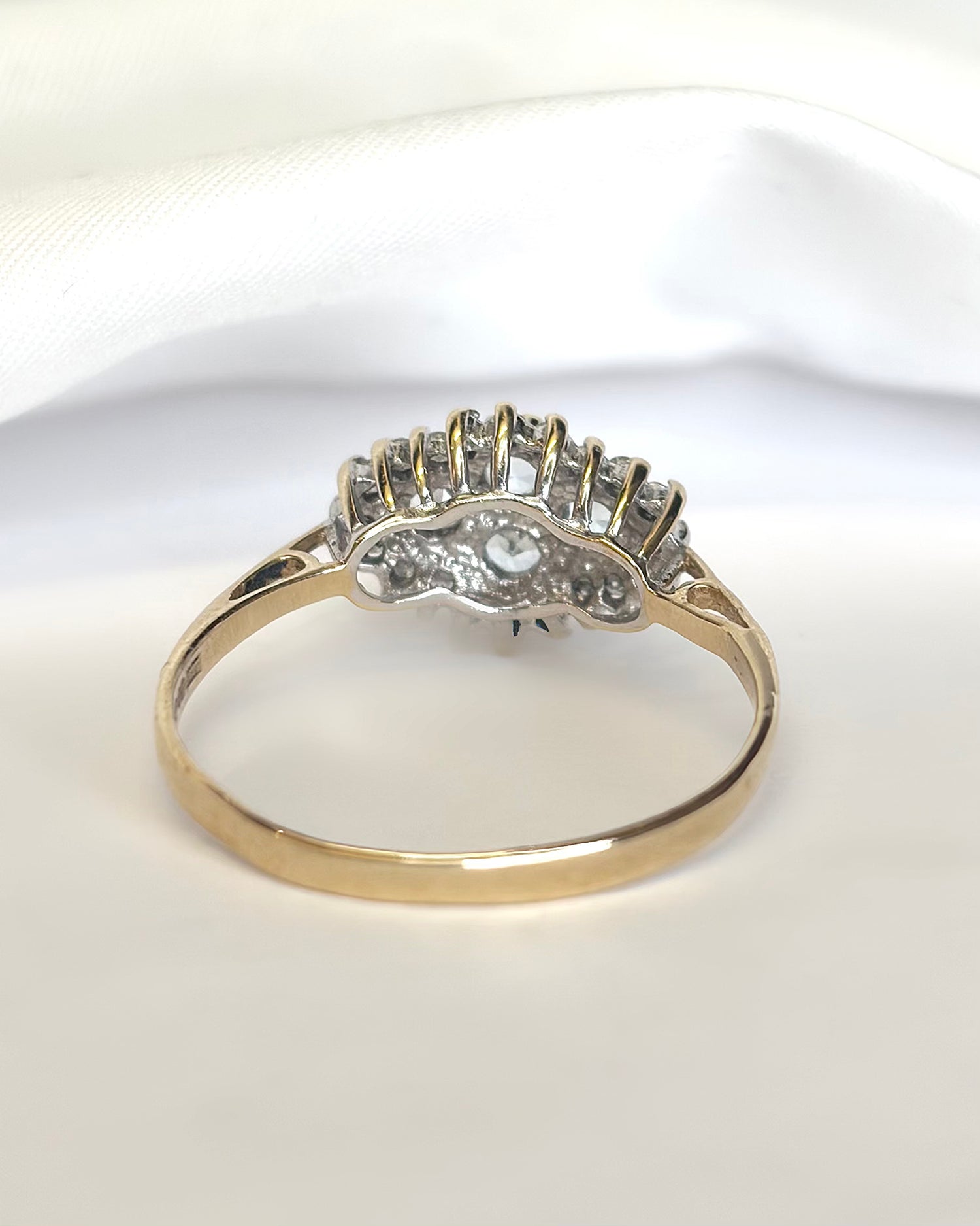 "Flower Ring with 0.48 Carat Topazes &amp; 0.30 Carat Diamonds &