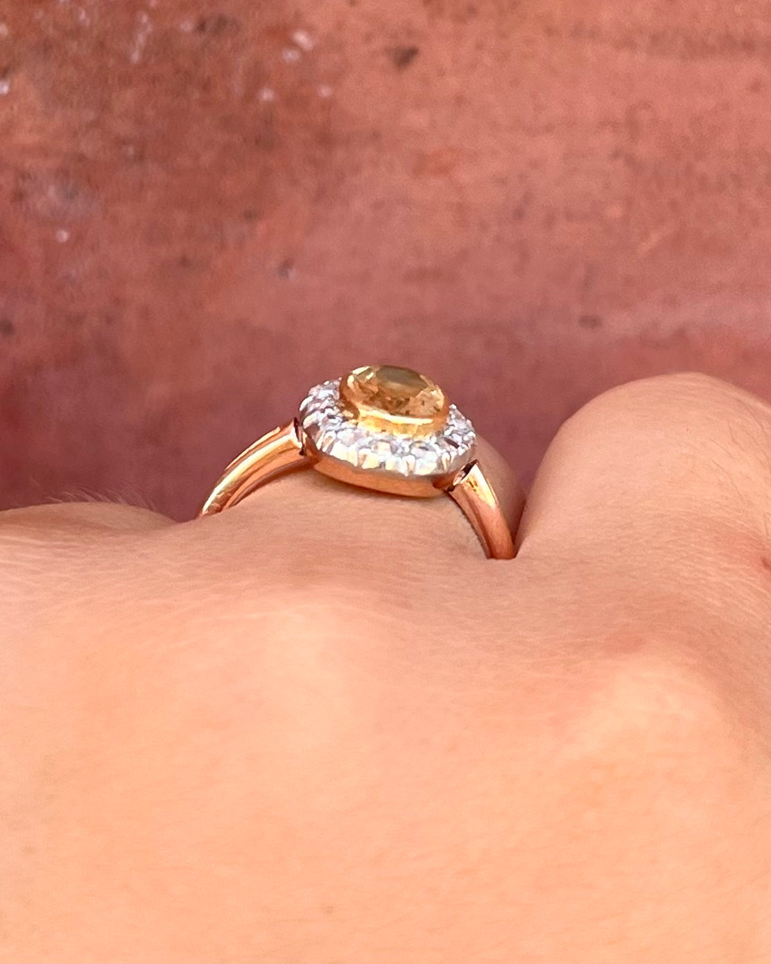 Bague Marguerite Citrine 1.42 carat &amp; Diamants 4.1g "Leonora"