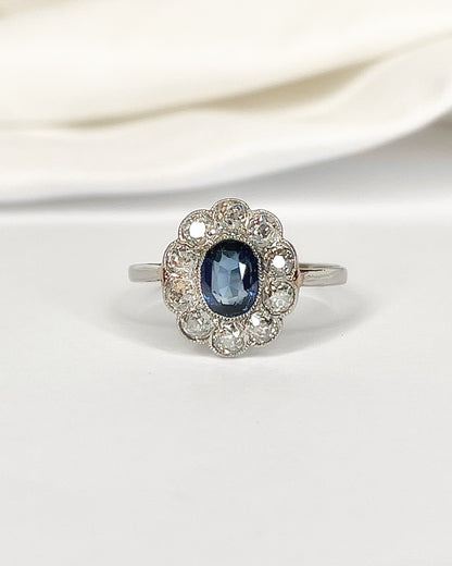 Anillo Marguerite Zafiro 0,85 quilates y Diamantes 0,70 quilates "Laurine"