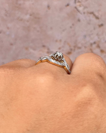 Bague Art-Déco Diamants 0.17 carat "Lily"