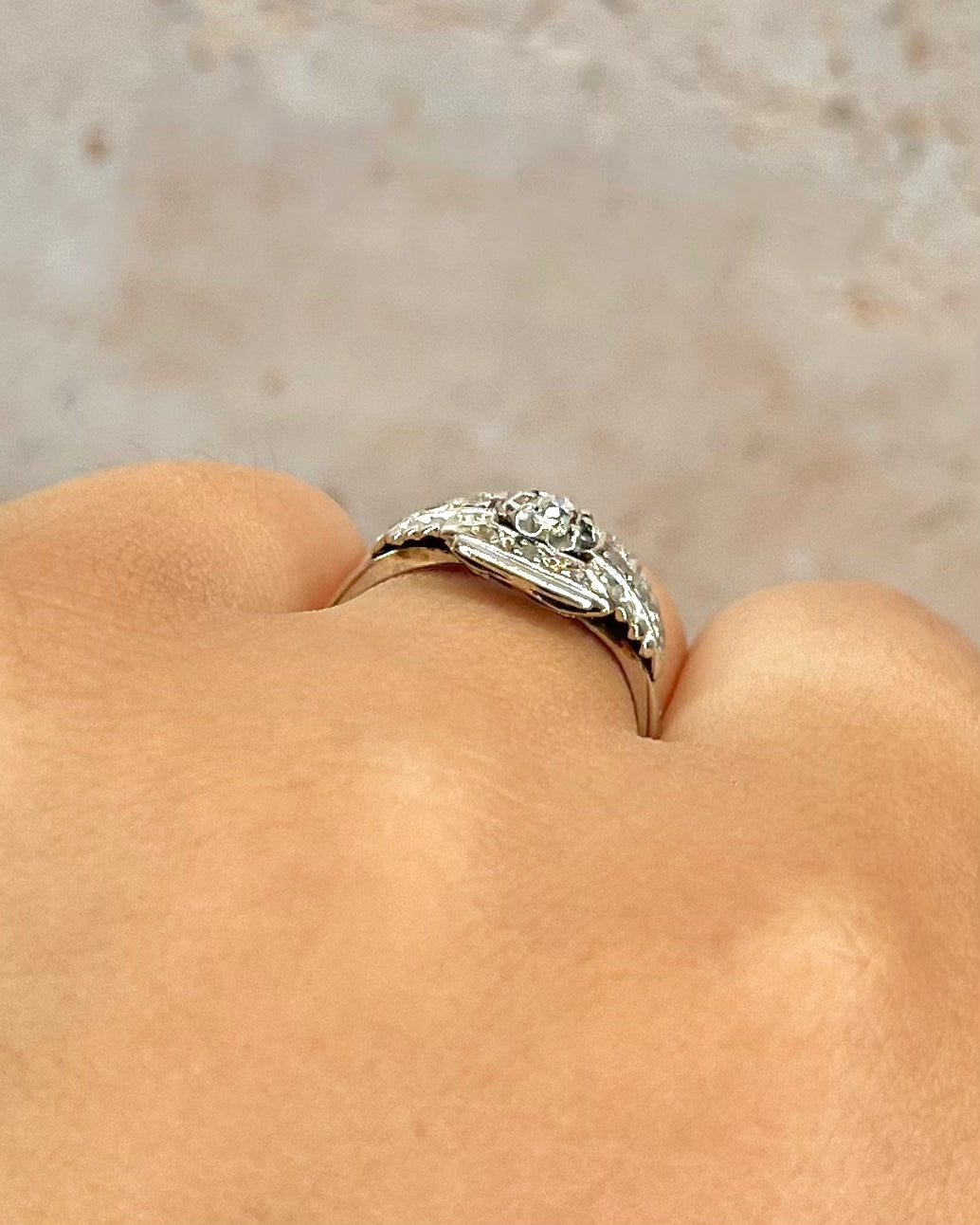 Anillo Art Déco con diamantes "Telma"