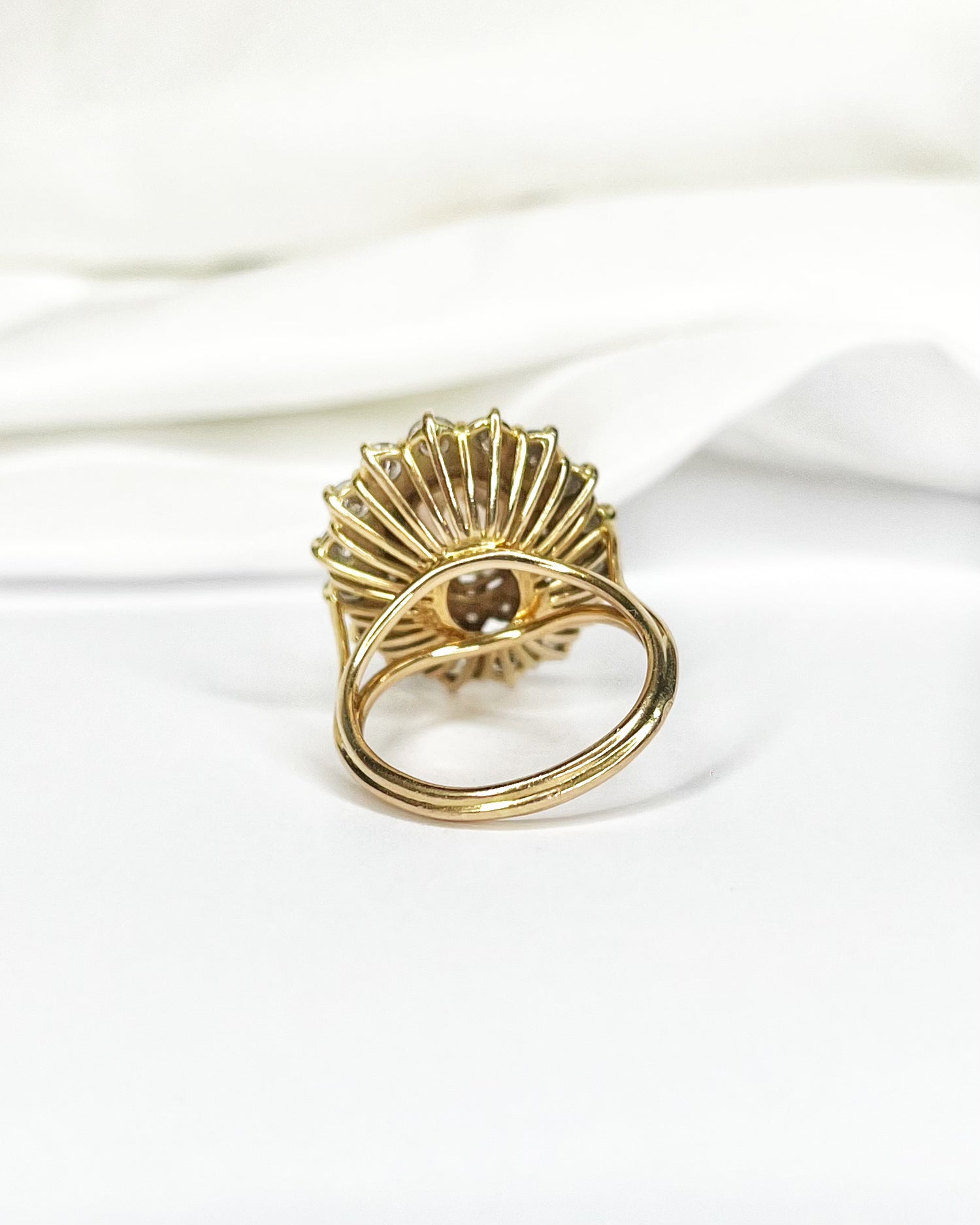 Bague Marguerite Zircon Cognac Naturel 4.70 carats &amp; Diamants 1.60 carat "Christie"
