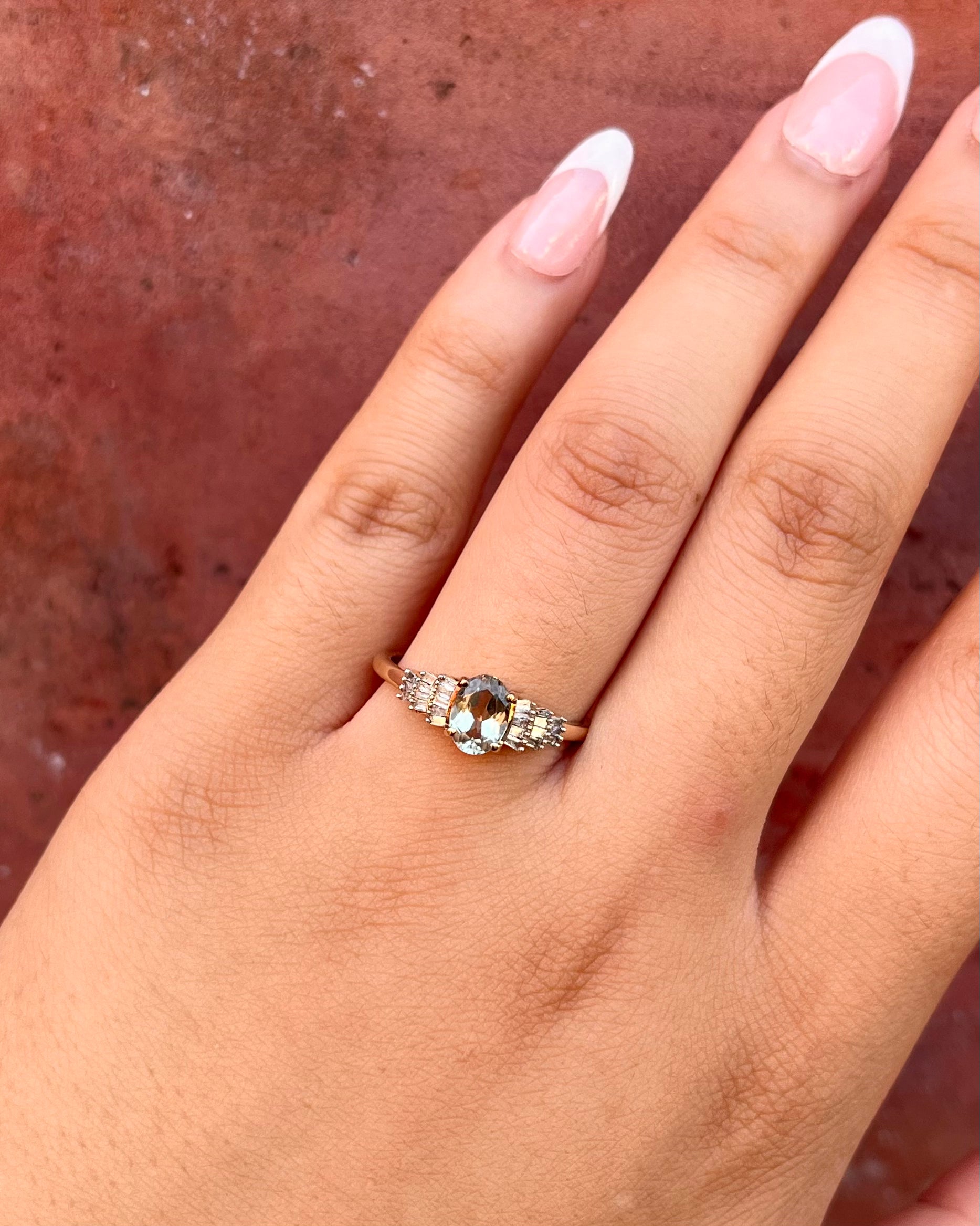Bague Trilogie Vésuvianite 0.80 carat &amp; Diamants "Ilda"
