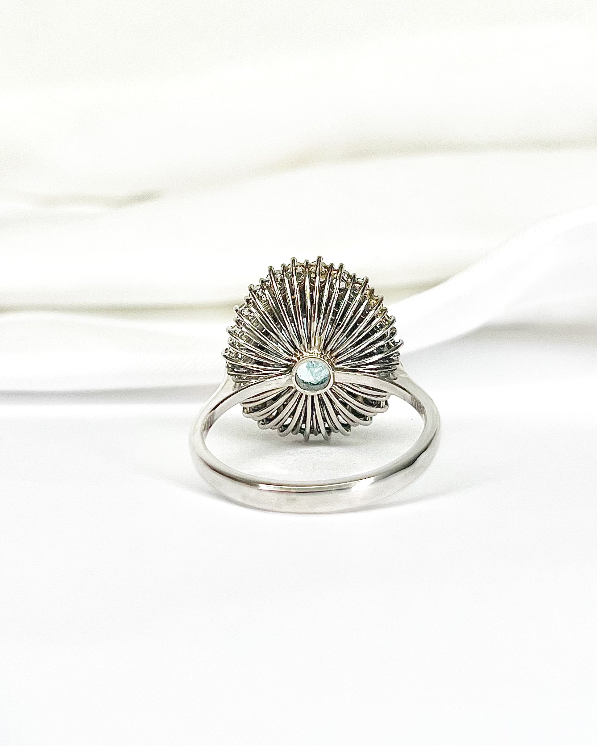 Marguerite Aquamarine 1.60 Carat &amp; Diamonds 0.96 Carat "Deva" Ring