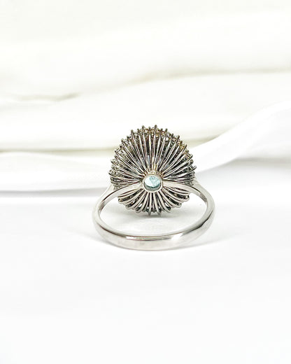 Marguerite Aquamarine 1.60 Carat &amp; Diamonds 0.96 Carat "Deva" Ring